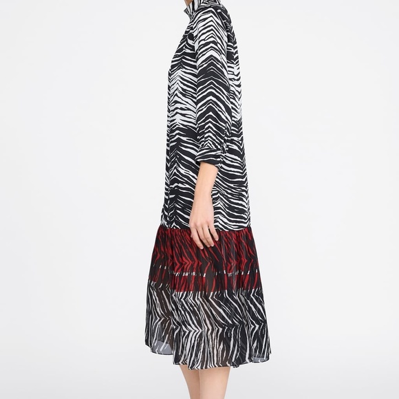 NWT ZARA ANIMAL Zebra PRINT TRIM Summer Fall DRESS - Picture 5 of 8